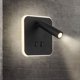 thumbnail image 1 of Luces de pared Luces de noche LED Luces de pared de hotel para interiores Luces de pared de cama Lámpara de pared de pasillo con interruptor de 3W + 10W (cuadrado) (cuadrado, negro), 1 of 5