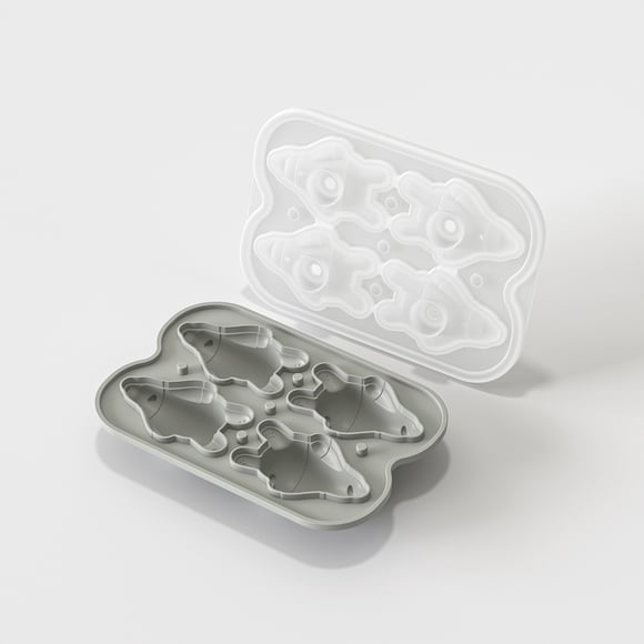 Molde for cubitos de hielo en forma de oso tumbado con tapa, bandeja de hielo de silicona for cubitos congelados caseros