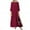 Wine, variant on Womens under $10 2026 ! asdoklhq Womens Plus Women Casual Patchwork 3/4 Sleeves O-Neck Button High Low Hem Plus Size Dress