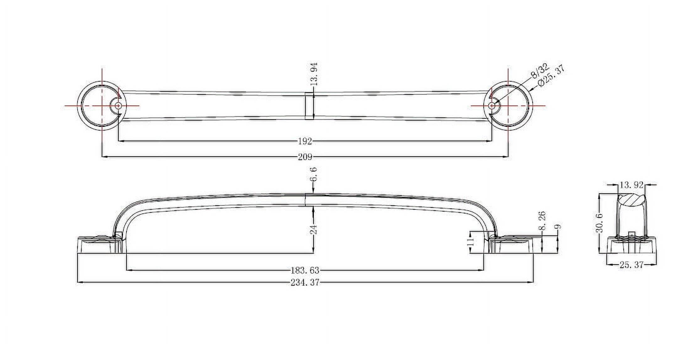 5-Pack Traditional Style 7-9/16" (192mm) Center To Center, Overall Length 9-7/32" (234mm) Satin Brass Kitchen Cabinet Handle Pull