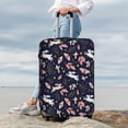 thumbnail image 3 of Lsque Retro Rabbit Flower Printed Luggage Cover, Travel Luggage Protector,Scratch and Dirt Resistant, Fits 18-32 Inch Luggage - Small, 3 of 9