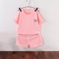 thumbnail image 5 of ATOGUTA Outfit Sets For Boys Short Sleeve T-shirt Top Shorts Set Kids Summer Play Ball Clothes Size 0-12, Pink, 5 of 8