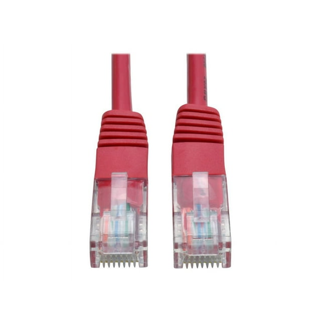 Eaton Tripp Lite Series Cat5e 350 MHz Molded (UTP) Ethernet Cable (RJ45 M/M), PoE RJ-45 (m) CAT 5e - Red, 1 ft. (0.31 M) - Câble de Raccordement - à RJ-45 (M) - 1 ft - UTP - - Moulé, Toronné - Rouge