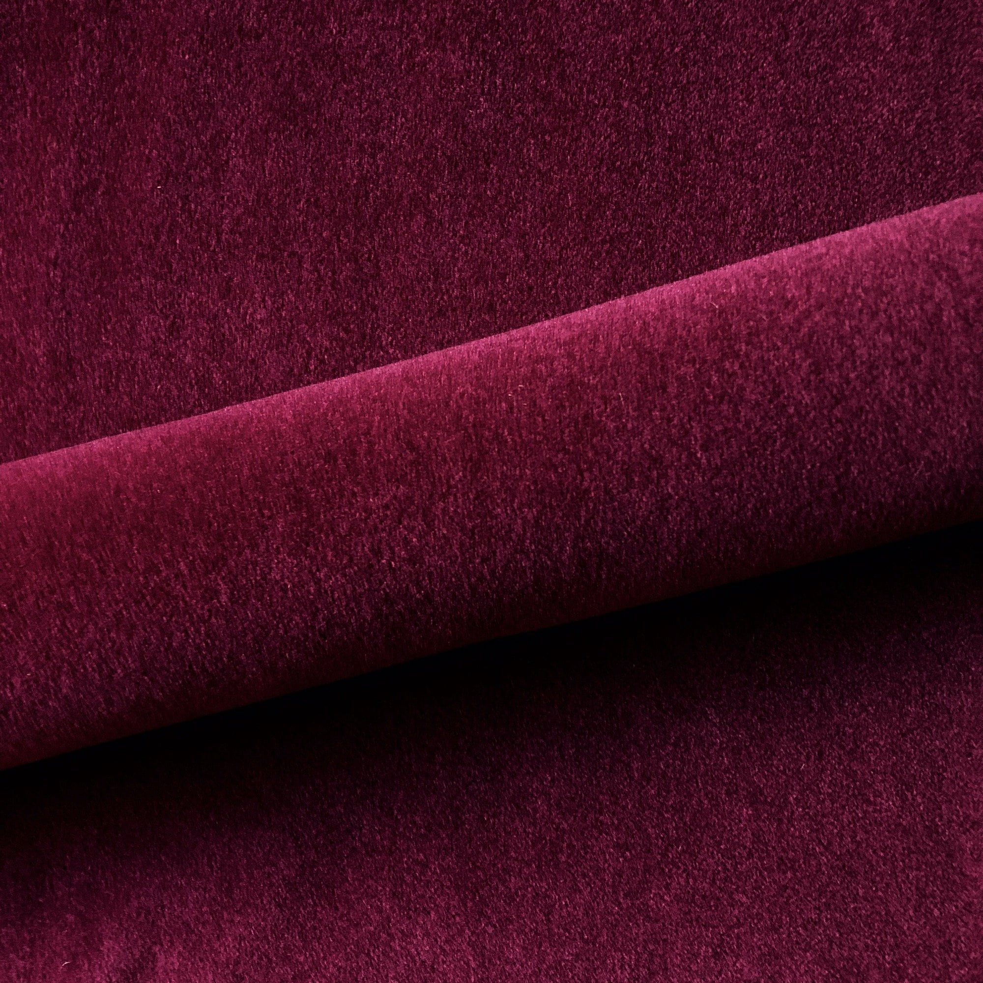 Modern Solid Mohair Upholstery Fabric 54" in Raspberry by the Yard