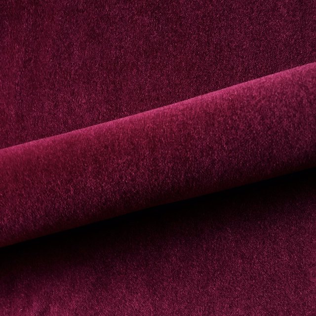 Modern Solid Mohair Upholstery Fabric 54" in Raspberry by the Yard