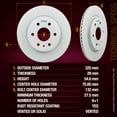 thumbnail image 2 of Metrix Premium Chassis Parts - 12.8 inch (325mm) 2 PC Front Coated Vented Disc Brake Rotor Fits 2007-2010 Saturn Outlook, 2007-2016 GMC Acadia, 2008-2017 Buick Enclave, 2009-2017 Chevrolet Traverse, 2 of 9