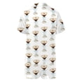 thumbnail image 5 of Wxolcjlv women's Cocktail Print Pajama Set Button Front Short Sleeve Top Matching Sleep Shorts, 5 of 5