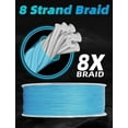 thumbnail image 2 of BLUEWING Braided Fishing Line 8 Strands PE Braid Fishing Lines Thin Diameter & Abrasion Resistant Fishing String for Saltwater Fishing 15LBS 300YD Blue, 2 of 7