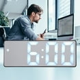 thumbnail image 4 of Mute Operation Durable Desktop Clock, Innovative Mirror Alarm Clock Digital Clock, For Office Gift Bedroom Home, 4 of 8