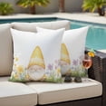 thumbnail image 4 of Yellow Gnomes Outdoor Waterproof Pillow Covers, Spring Floral Pastoral Decorative Square Throw Pillowcase Sofa Cushion Sham for Patio/Couch/Chair, 26"x26" 2 Pack, 4 of 8