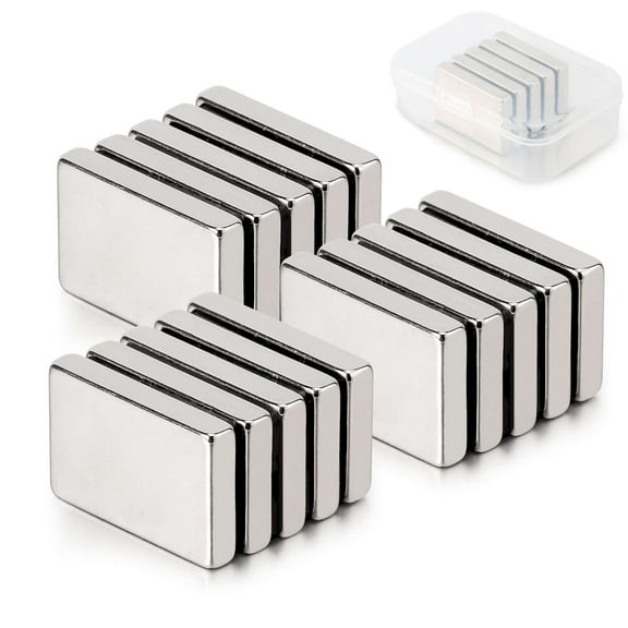 Gustave 15Pcs 1.18 x 0.79 x 0.2 Inch Neodymium Rare Earth Bar Magnets N38 Fridge Magnets Strong Permanent Block Magnets, 30 x 20 x 5 mm
