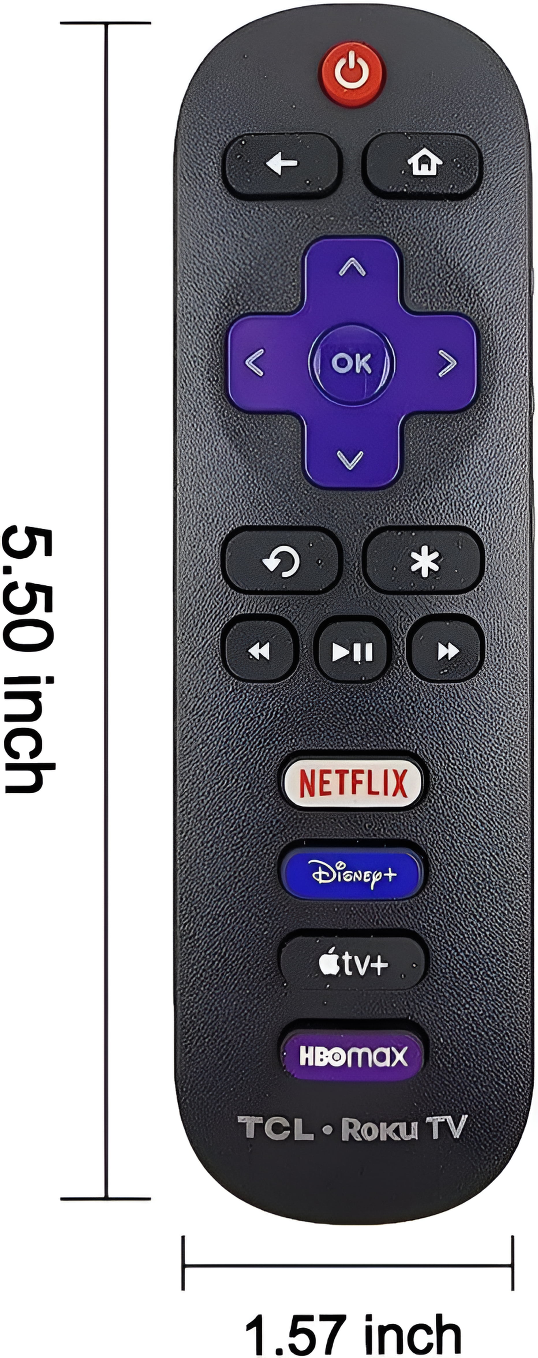 TCL OEM RC280 TV Remote Control With Netflix/Disney/Apple +/HBOMAX  shortkeys for TCL Roku TV 55S425 49S403 65S405 49S515 65S423 43S525 32S327 40S325 75S425 65S525 75S423 55S525 49S325 55S535 65S535