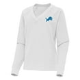 thumbnail image 2 of Women's Antigua Heather Gray Detroit Lions Varsity Tri-Blend V-Neck Long Sleeve T-Shirt, 2 of 3