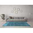 thumbnail image 3 of Ahgly Company Indoor Square Oriental Light Blue Industrial Area Rugs, 5' Square, 3 of 4