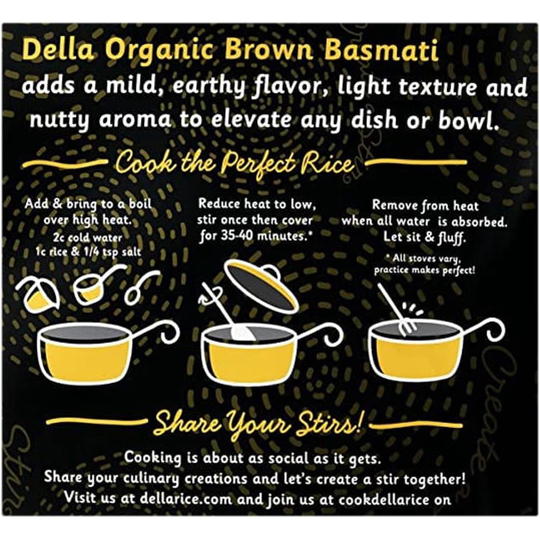 Della Rice Organic Basmati Brown Rice 10lb Bag