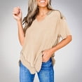 thumbnail image 1 of Fiudx Ofertas Del Día Camiseta/Camisa Holgada de Manga Corta con Cuello En V y Manga Corta Informal a La Moda para Mujer, 1 of 6
