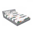 thumbnail image 3 of Ambesonne Colorful Fitted Sheet & Pillow Sham Set, Jets Aviation Design, Twin, Multicolor, 3 of 3