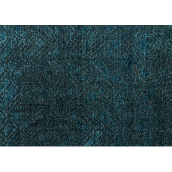 Ahgly Company Indoor Rectangle Abstract Light Blue Modern Area Rugs, 6' x 9'