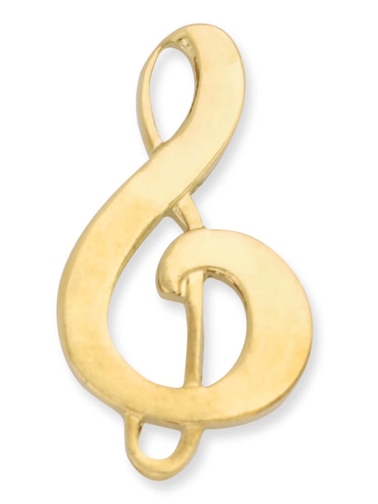 Gold Plated Clef Musical Note Lapel Pin