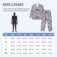 thumbnail image 4 of Yiaed Lavender Flowers Print Men’s Pajamas Set - Long Sleeve Button Down Sleep Shirt and Pajama Bottoms Sleepwear Set Mens Pjs Sets Men's Pajama Bottoms-Medium, 4 of 7