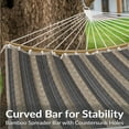thumbnail image 3 of Sunnydaze 2-Person Polyester Curved Spreader Bar Hammock, 450 lb Capacity - Mountainside, 3 of 15