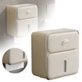 thumbnail image 1 of Oleegame 1PC Spoon And Lid Rest Wall Mounted Bathroom Tissue Storage Box Punch Toilet Paper Holder WC Roll Paper Stand Phone Rack For Ca, 1 of 9
