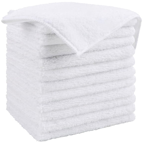 12-Pack Premium Black Lint-Free Microfiber Towels, 11.5"×11.5", Absorbent Reusable Cloths for Car, Kitchen & Household Cleaning