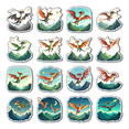 thumbnail image 1 of Flying Dragon Fantasy Fridge Magnet Cute Refrigerator Magnet Colorful Mountain Decorative Magnet for Metal Surface Fridge Whiteboard, 1 of 5