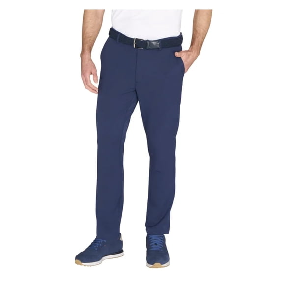 Greg Norman Men’s Textured Performance Stretch Chino Pant (Blue, 30x32)