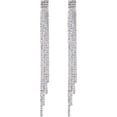 thumbnail image 1 of Sparkly Rhinestone Crystal Tassel Long Dangle Dance Competion Earrings For Party Prom - A: Long(150mm/5.9in)-rainbow Color, 1 of 5