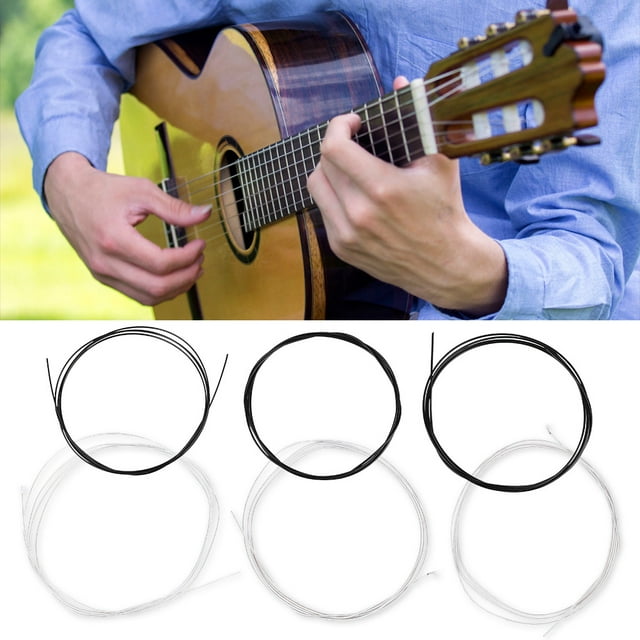Cuerda de guitarra para guitarras clásicas, accesorio para instrumentos musicales (blanco y negro)