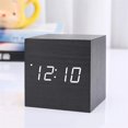 thumbnail image 2 of Reloj despertador digital ShuxiuWang con pantalla LED de madera alarma mini 2,5 pulgadas, 2 of 5