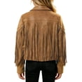 thumbnail image 4 of Girls Fringe Jackets Kids Cow Girl Western Tassels Motorcycle Cardigan Cropped Coats 5 14 Years, 4 of 8