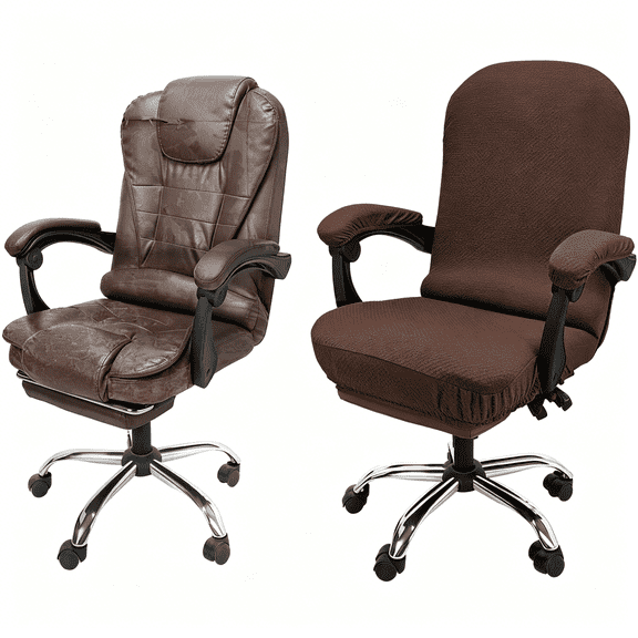 XIBUFE High-Back Office Chair Cover with Armrests, Stretchable