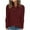Wine, variant on Ltctricy Women's T Shirts Long Sleeve V Neck Half Button Collared Ribbed Knit Tunic Tops Soft Casual Tee Blouses with Pocket(Wine,X-Large)