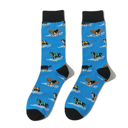 

Casual Combed Crew Socks Novelty Colorful Fancy Socks for Men Anti-Odor Comfort 4