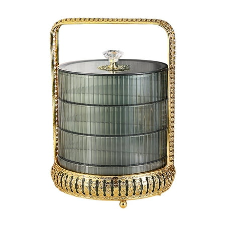 

Dessert Stand with Dome Lid Multifunctional Appetizer Serving Cupcake Stand with Handle for Diners Parties Pies Cupcakes Housewarming Gift Green 4 Layer