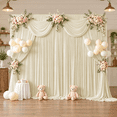 Beige 50FTx12FT (W5'xH12', 10 Panels) Wrinkle Free Backdrop Curtains ...