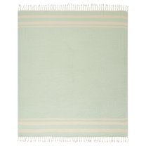 Ox Bay Turquoise Striped Ultra-Soft Turkish Cotton Throw Blanket, 50" x 60"