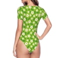 thumbnail image 4 of Daiia Daisies Flowers print Women's Crew Neck Short Sleeve Bodysuit Fashion Tops Fit Casual Basic Extender Bodysuit-Large, 4 of 9
