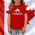thumbnail image 5 of Girl's T Shirts Tops Graphic T Shirt Short Sleeve Casual Summer Top with Maple Leaf Print for Canada Day Celebration, 5 of 5