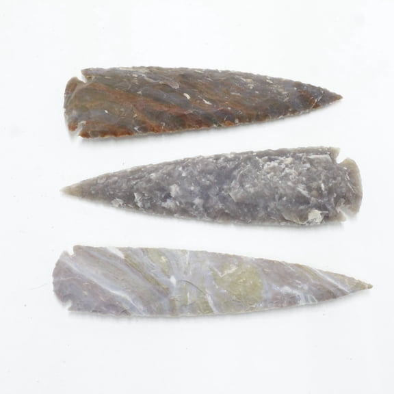 3 Stone Ornamental Spearheads   #507  Arrowhead