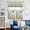 thumbnail image 2 of Floral Hummingbird Kitchen Curtains Sets for Windows 36 Inch Length, Spring Watercolor Flowers Rod Pocket Window Treatments Tier Curtains and Valances Set for Bedroom/Bathroom, 2 of 8