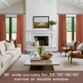 thumbnail image 2 of Terracotta Rust Curtains 38 Inch Wide for Small Windows 2 Panel Set Pair Rod Pocket Semi Sheer Linen Farmhouse Small Mini Window Treatment for Bedroom Door Closet Decor 38 Inch Width by 84 Inch Length, 2 of 8