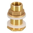 thumbnail image 3 of Solid Brass Bulkhead Fitting, 3 Sets 3/8 Inch Female 1/2 Inch Male Solid Brass Water Tank Connector Threaded with Ring, 3 of 8