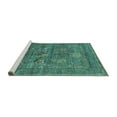 thumbnail image 2 of Ahgly Company Machine Washable Indoor Rectangle Oriental Turquoise Blue Industrial Area Rugs, 7' x 9', 2 of 4