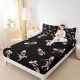thumbnail image 4 of Feelyou Ballet Shoes Girls Full Size Sheets, Black Pink Bowknot Bed Sheets, Kawaii Princess STyle Sheet Sets, Breathable Home Decor, 4pcs, 4 of 7