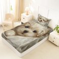 thumbnail image 4 of Homewish Cream Maltese Puppy Twin Sheets,Cartoon Pet Dog Bedding,White,3 Pieces,1 Fitted Sheet and 1 Pillowcase, 4 of 6