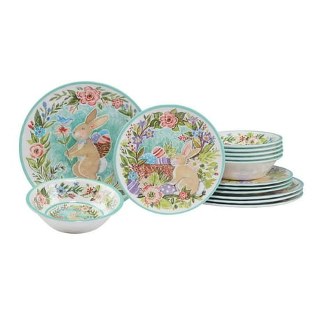 UPC 730384195954 product image for Certified International Joy of Easter 12-Piece Assorted Colors Melamine Dinnerwa | upcitemdb.com
