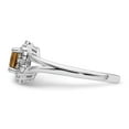 thumbnail image 3 of Sterling Silver Rhodium Whiskey Quartz Diamond Ring, 3 of 6